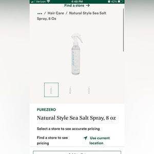 Pure zero whole foods sea salt spray mini